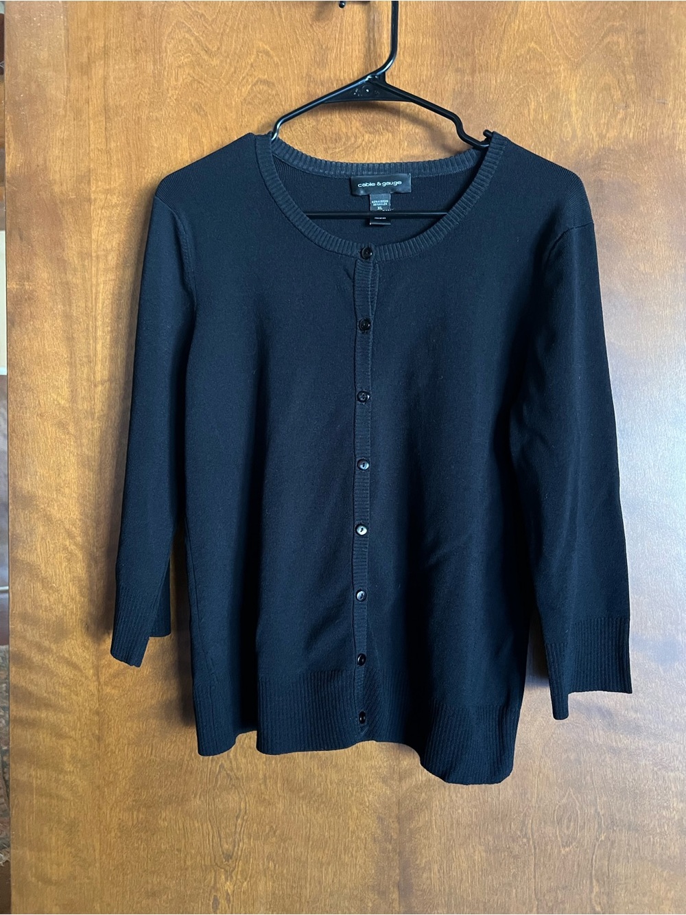 Cable & Gauge Men’s Black Button-Front Cardigan